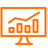 Clicki9 ícone de um gráfico laranja